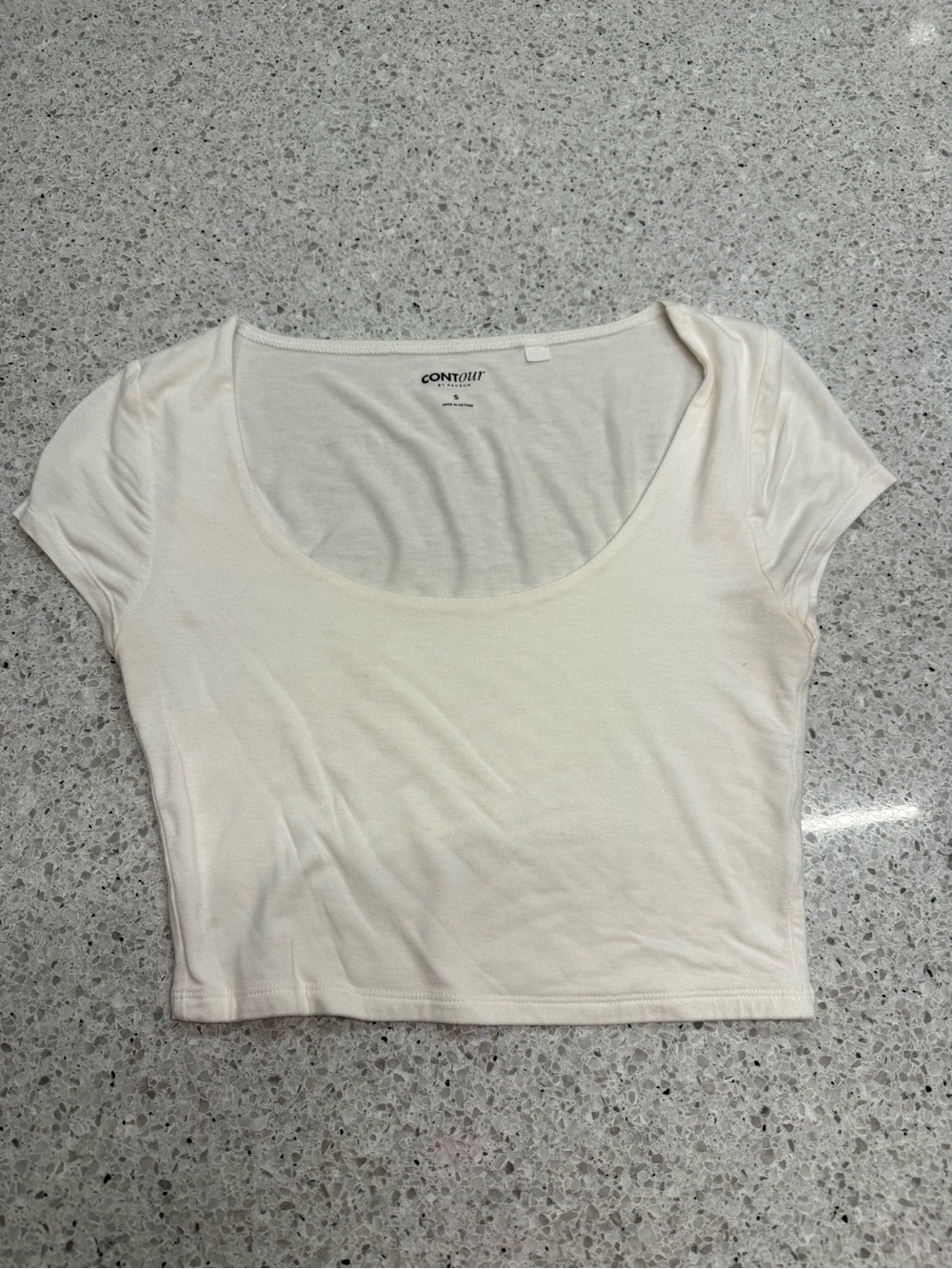PacSun Cream Scoop Neck Crop Tee